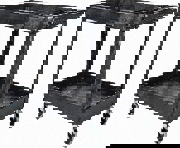 Heavy-Duty Utility Cart with Lipped Shelves, Plastic, 2 Shelves, 500 lb Capacity, 25.78